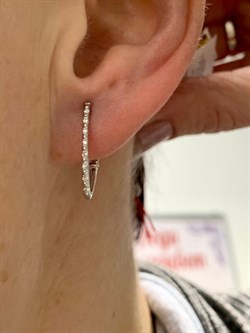 *Серьги Белый бр цв Белое арт. 24103-200-243 вес 1,88 г - фото 127787