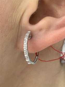 *Серьги Конго Белый бр цв Белое арт. 23989-200-400 вес 2,96 г - фото 127949