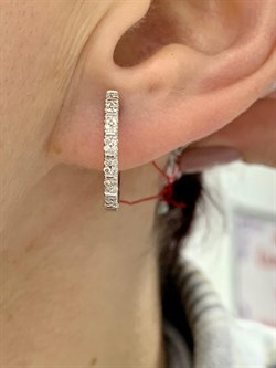 *Серьги Конго Белый бр цв Белое арт. 23989-200-400 вес 2,96 г - фото 127950