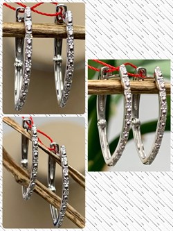 *Серьги Белый бр цв Белое арт. 24103-200-243 вес 1,88 г - фото 127975