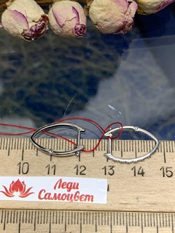 *Серьги Белый бр цв Белое арт. 24103-200-243 вес 1,88 г - фото 127977