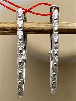 *Серьги Белый бр цв Белое арт. 24103-200-243 вес 1,88 г - фото 127979