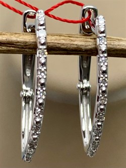 *Серьги Белый бр цв Белое арт. 24103-200-243 вес 1,88 г - фото 127980