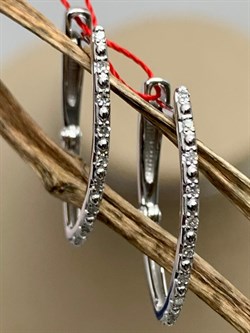 *Серьги Белый бр цв Белое арт. 24103-200-243 вес 1,88 г - фото 127984