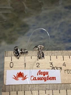 *Пусеты Белый Бр цв Белое арт. 22277-200-062 вес 2,16 г - фото 128192 *Пусеты Белый Бр цв Белое арт. 22277-200-062 вес 2,16 г - фото 128192