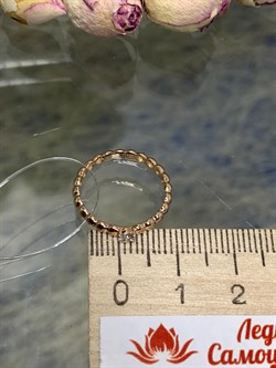 *Кольцо р.15,5 Белый Бр цв Красное арт. 12840-100-247 (вес 1,25 г) - фото 128255