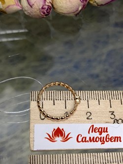 *Кольцо р.15,5 Белый Бр цв Красное арт. 12840-100-247 (вес 1,25 г) - фото 128256