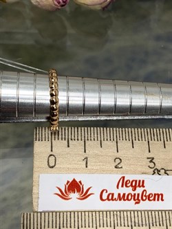 *Кольцо р.15,5 Белый Бр цв Красное арт. 12840-100-247 (вес 1,25 г) - фото 128257