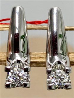 *Серьги Белый бр цв Белое арт. 22961-200-208 вес 3,44 г - фото 128540