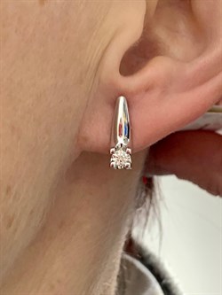 *Серьги Белый бр цв Белое арт. 22961-200-208 вес 3,44 г - фото 128542