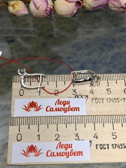 *Серьги Белый бр цв Белое арт. 22961-200-208 вес 3,44 г - фото 128545