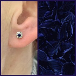 *Пусеты Сапфир цв Белое арт. 24079-202-324 (вес 1,1 г) - фото 128739