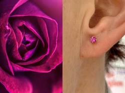 *Пусеты Рубин цв Красное арт. 2307-103-110 (вес 0,87 г) - фото 128767