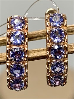 *Серьги Танзанит Африка цв Красное Орхидея арт. С1216-108-343 вес 2,68 г - фото 128894 *Серьги Танзанит Африка цв Красное Орхидея арт. С1216-108-343 вес 2,68 г - фото 128894