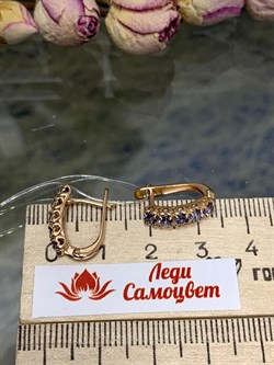 *Серьги Танзанит Африка цв Красное Орхидея арт. С1216-108-343 вес 2,68 г - фото 128900 *Серьги Танзанит Африка цв Красное Орхидея арт. С1216-108-343 вес 2,68 г - фото 128900
