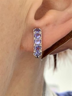 *Серьги Танзанит цв Белое арт. С1216-208-848 вес 2,74 г - фото 128903