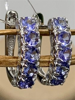 *Серьги Танзанит цв Белое арт. С1216-208-848 вес 2,74 г - фото 128904