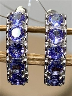 *Серьги Танзанит цв Белое арт. С1216-208-848 вес 2,74 г - фото 128905