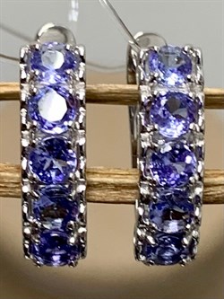 *Серьги Танзанит цв Белое арт. С1216-208-848 вес 2,74 г - фото 128906