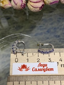*Серьги Танзанит цв Белое арт. С1216-208-848 вес 2,74 г - фото 128909