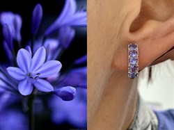 *Серьги Танзанит цв Белое арт. С1216-208-848 вес 2,74 г - фото 128911