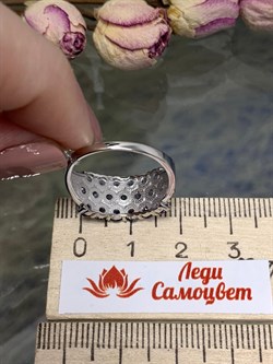 *Кольцо р.18 Орхидея Танзанит цв Белое Африка  арт. К0837-208-468 вес 3,4 г - фото 128926