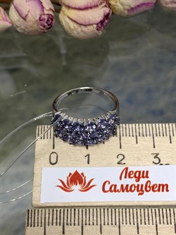 *Кольцо р.18 Орхидея Танзанит цв Белое Африка  арт. К0837-208-468 вес 3,4 г - фото 128927