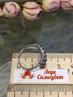 *Кольцо р.18 Орхидея Танзанит цв Белое Африка  арт. К0837-208-468 вес 3,4 г - фото 128928