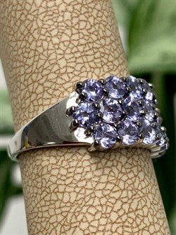 *Кольцо р.18 Орхидея Танзанит цв Белое Африка  арт. К0837-208-468 вес 3,4 г - фото 128931