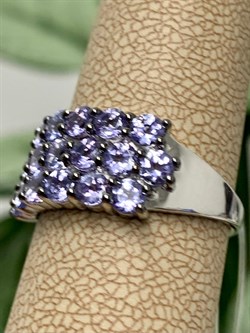 *Кольцо р.18 Орхидея Танзанит цв Белое Африка  арт. К0837-208-468 вес 3,4 г - фото 128932