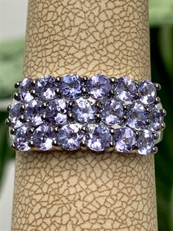 *Кольцо р.18 Орхидея Танзанит цв Белое Африка  арт. К0837-208-468 вес 3,4 г - фото 128933