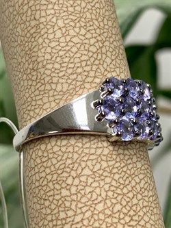 *Кольцо р.19 Орхидея Танзанит цв Белое Африка  арт. К0837-208-511 вес 3,72 г - фото 128937