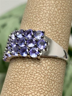 *Кольцо р.19 Орхидея Танзанит цв Белое Африка  арт. К0837-208-511 вес 3,72 г - фото 128938