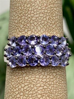 *Кольцо р.19 Орхидея Танзанит цв Белое Африка  арт. К0837-208-511 вес 3,72 г - фото 128939