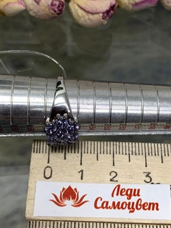 *Кольцо р.19 Орхидея Танзанит цв Белое Африка  арт. К0837-208-511 вес 3,72 г - фото 128943