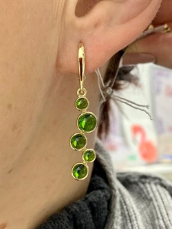 *Серьги Сибирлит Хромдиопсид цв Лимонное арт. 20609-718 вес 6,83 г - фото 129024 *Серьги Сибирлит Хромдиопсид цв Лимонное арт. 20609-718 вес 6,83 г - фото 129024