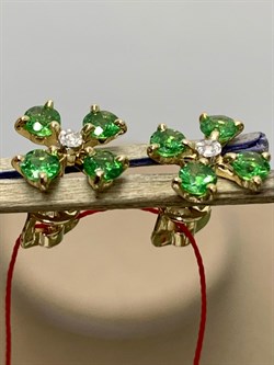 *Пусеты Цаворит цв Лимонное арт. 24181-332-655 (вес 1,54 г) - фото 129281 *Пусеты Цаворит цв Лимонное арт. 24181-332-655 (вес 1,54 г) - фото 129281