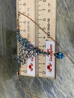 *Колье р.40 Голубой Топаз цв Красное арт. 06-1-054-25-680 вес 9,41 г - фото 129629 *Колье р.40 Голубой Топаз цв Красное арт. 06-1-054-25-680 вес 9,41 г - фото 129629