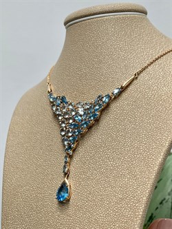 *Колье р.40 Голубой Топаз цв Красное арт. 06-1-054-25-680 вес 9,41 г - фото 129631 *Колье р.40 Голубой Топаз цв Красное арт. 06-1-054-25-680 вес 9,41 г - фото 129631