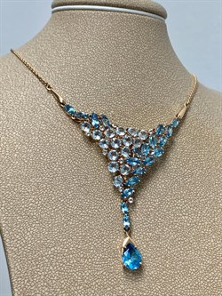 *Колье р.40 Голубой Топаз цв Красное арт. 06-1-054-25-680 вес 9,41 г - фото 129632 *Колье р.40 Голубой Топаз цв Красное арт. 06-1-054-25-680 вес 9,41 г - фото 129632