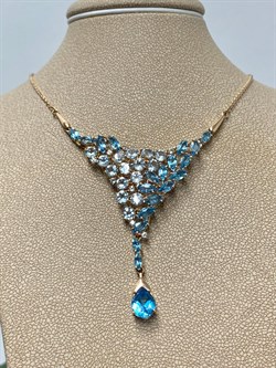 *Колье р.40 Голубой Топаз цв Красное арт. 06-1-054-25-680 вес 9,41 г - фото 129634 *Колье р.40 Голубой Топаз цв Красное арт. 06-1-054-25-680 вес 9,41 г - фото 129634