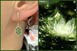 *Серьги Изумруд цв Красное арт. 23481-101-815 (вес 3,94 г) - фото 129836