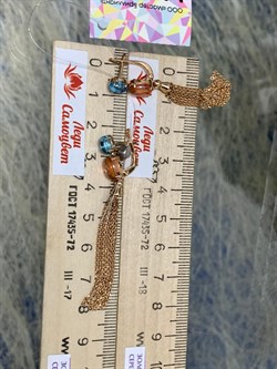 *Серьги иск Морганит Голубой Топаз цв Красное арт. 02-2-676-2100-010-102 вес 5,66 г - фото 129942 *Серьги иск Морганит Голубой Топаз цв Красное арт. 02-2-676-2100-010-102 вес 5,66 г - фото 129942