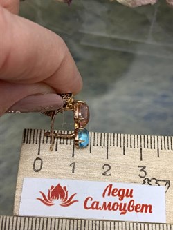 *Серьги иск Морганит Голубой Топаз цв Красное арт. 02-2-676-2100-010-102 вес 5,66 г - фото 129943 *Серьги иск Морганит Голубой Топаз цв Красное арт. 02-2-676-2100-010-102 вес 5,66 г - фото 129943