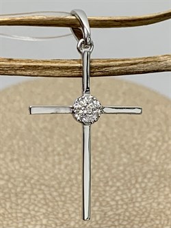 *Кулон Белый Бр цв Белое арт 8-378-997 вес 0,69 г - фото 130329