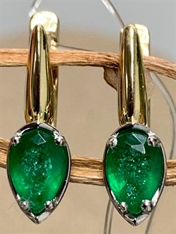 *Серьги Изумруд цв Лимонное арт. С1587Ю-303-754 вес 2,11 г - фото 130446