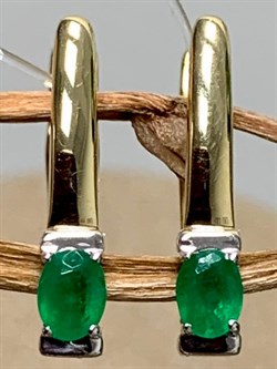 *Серьги Изумруд цв Лимонное арт. С1591Ю-303-674 вес 1,84 г - фото 130476