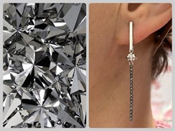 *Серьги Белый бр Черный бр цв Белое арт. С1232-225-636 вес 3,45 г - фото 130535 *Серьги Белый бр Черный бр цв Белое арт. С1232-225-636 вес 3,45 г - фото 130535