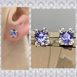 *Пусеты Танзанит цв Белое арт. С1173-228-121 вес 2,29 г - фото 130704 *Пусеты Танзанит цв Белое арт. С1173-228-121 вес 2,29 г - фото 130704