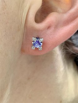 *Пусеты Танзанит цв Белое арт. С1173-228-121 вес 2,29 г - фото 130706 *Пусеты Танзанит цв Белое арт. С1173-228-121 вес 2,29 г - фото 130706